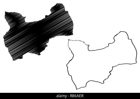 Mus (Provinzen der Republik Türkei) Karte Vektor-illustration, kritzeln Skizze Muş ili Karte Stock Vektor