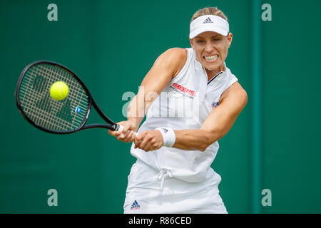 Angelique Kerber in Deutschland in Aktion während der Wimbledon Championships 2018 Stockfoto