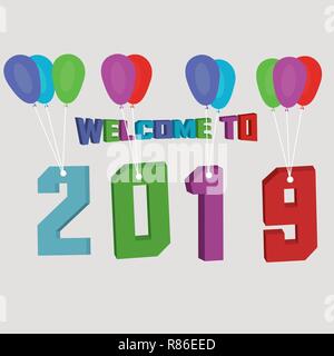 Neues Jahr schreiben Stock Vektor