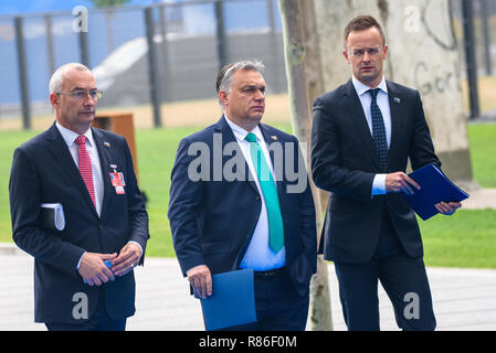 12.07.2018. Brüssel, Belgien. Die Staats- und Regierungschefs der NATO (North Atlantic Treaty Organization)-Gipfel 2018 Anreisen Stockfoto