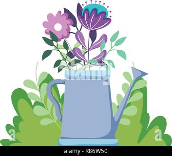 Cute Sprinkler von Garten mit Blumenschmuck Stock Vektor