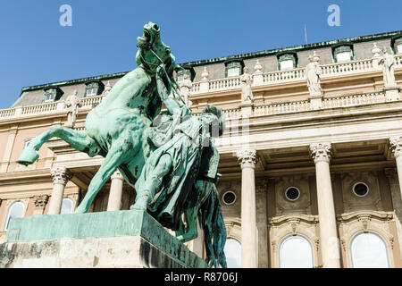 Statue des horseherd, Budaer Burg, Budapest, Ungarn Stockfoto