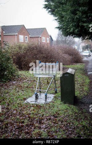 Verlassene Einkaufswagen in der afflent Hampshire Stadt Skegness Stockfoto