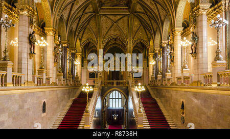 Innenraum der Ungarischen Parlament, Budapest, Ungarn Stockfoto