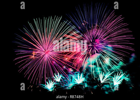 Feuerwerk in La Rond Park Montreal Kanada Stockfoto