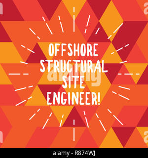 Wort schreiben Text Offshore strukturelle Techniker vor Ort. Business Konzept für Öl- und Gasindustrie engineering dünnen Strahl Linien ausbreitet. Dash von Sunbu Stockfoto