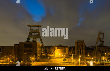 Bergwerk Ewald herten Nacht Wolken Stockfoto