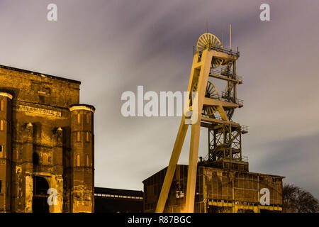 Bergwerk Ewald herten Wolken Nacht architcture Stockfoto