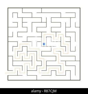Einfach perfekte Labyrinth mit Pfad Lösung Stock Vektor