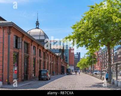 Fischauktionshalle (Fisch Markthalle) in der Fishchmarkt, Altona, Hamburg, Deutschland Stockfoto