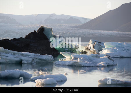 Lagune Jökulsárlón, South East Iceland Stockfoto