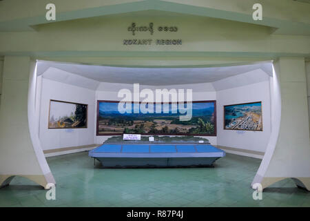 Exponat auf der Droge Beseitigung Museum in Yangon, Myanmar. Stockfoto