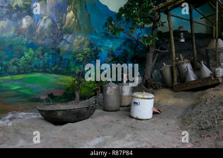 Droge lab Exponat auf der Droge Beseitigung Museum in Yangon, Myanmar. Stockfoto