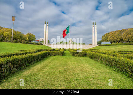 Parque Eduardo VII ist der größte Park befindet sich im Zentrum von Lissabon, Verlängerung der Hauptstraße Avenida da Liberdade. Stockfoto