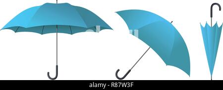Cyan Regenschirm Vector Illustration auf weißem Hintergrund Stock Vektor