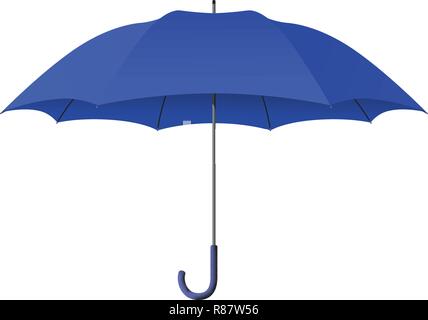 Blau Regenschirm Vector Illustration auf weißem Hintergrund Stock Vektor