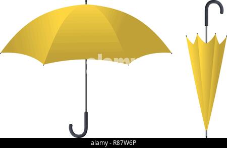 Yellow Umbrella Vector Illustration auf weißem Hintergrund Stock Vektor