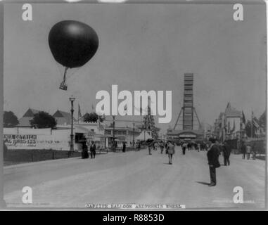 Fesselballon und Riesenrad, World's Columbian Exposition, Chicago Stockfoto