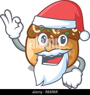 Santa takoyaki Form in Kugeln ein Cartoon Stock Vektor