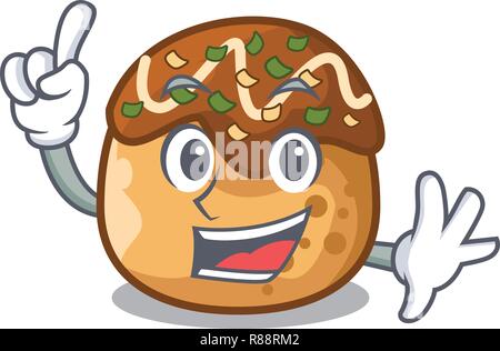 Finger takoyaki Form in Kugeln ein Cartoon Stock Vektor
