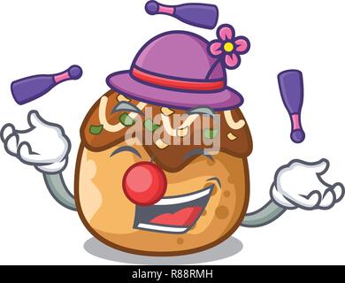 Jonglieren takoyaki Form in Kugeln ein Cartoon Stock Vektor