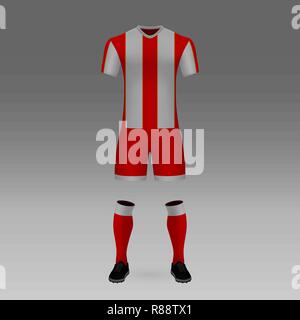 Fußball-kit Crvena Zvezda, shirt Vorlage für Soccer Jersey. Vector Illustration Stock Vektor