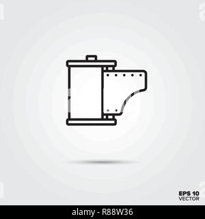 Der Film kann Symbol Leitung Vector Illustration. Medien und Unterhaltung Symbol. Stock Vektor