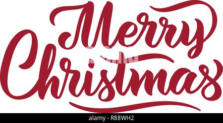 Frohe Weihnachten Vektor text kalligrafischen Schrift design Karte templateCreative Typografie für Begrüßung Geschenk Poster. Kalligraphie Font style Banner Stock Vektor