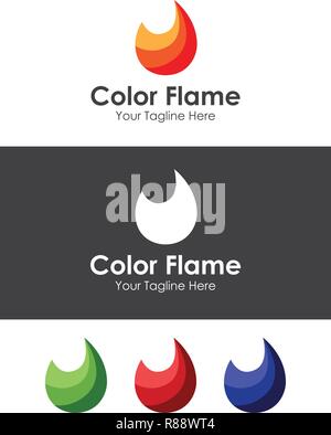 Farbe Flame Logo Vorlage, die sich am besten für Ihr Branding Stock Vektor