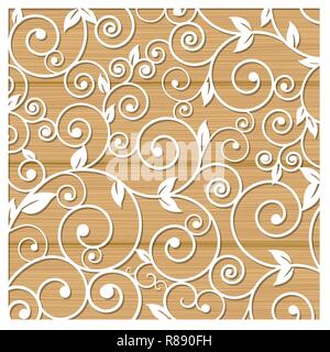 Laserschneiden von Schablonen für dekorative Kunst. Hintergrund Vorlage für Karten, Einladungen und Präsentationen. Flower pattern Abbildung Stock Vektor