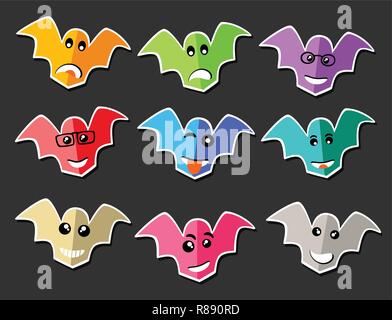 Emoji emoticon Ausdruck Symbole in style Halloween Gesicht Symbole Grafiken Stock Vektor