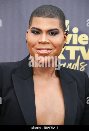 SANTA MONICA, Los Angeles, CA, USA - 16. Juni: EJ Johnson an der 2018 MTV Movie und TV Auszeichnungen bei Barker Hangar am Juni 16, 2018 in Santa Monica, Los Angeles, Kalifornien, Vereinigte Staaten. (Foto von Xavier Collin/Image Press Agency) Stockfoto