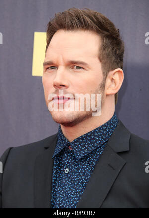 SANTA MONICA, Los Angeles, CA, USA - 16. Juni: Chris Pratt an die 2018 MTV Movie und TV Awards gehalten an Barker Hangar am 16. Juni 2018 in Santa Monica, Los Angeles, Kalifornien, Vereinigte Staaten. (Foto von Xavier Collin/Image Press Agency) Stockfoto