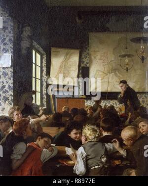 Carl Hertel - Junge Deutschland in der Schule. Stockfoto