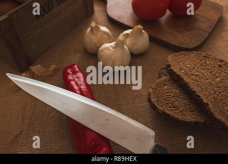 Gesundes Essen in handwerklicher Weise gekocht Stockfoto