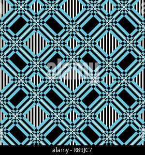 Tartan nahtlose Vektor Muster in weiss-blauen Farben Stock Vektor