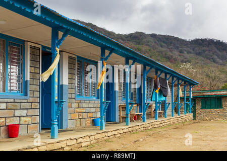 Mardi Himal Teehaus, in Annapurna Himal, Nepal, Himalaya, Asien Stockfoto