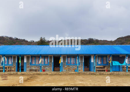 Mardi Himal Teehaus, in Annapurna Himal, Nepal, Himalaya, Asien Stockfoto