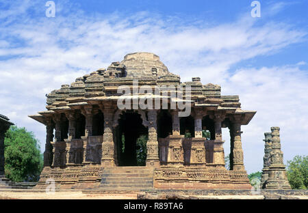 Sun Tempel - 1027 N.CHR., Modhera, Gujarat, Indien Stockfoto