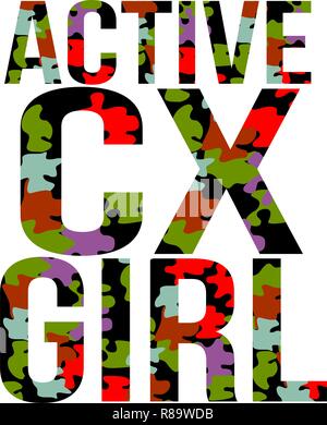 Mädchen aktiv mit Text Illustration - Vektor Stockfoto