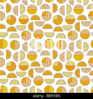 Hand abstract Orangen nahtlose Muster gezeichnet. Vektor bunten Hintergrund im modernen Stil. Gestreifte lustige Textur für Oberflächen, Textilien, wrappin Stock Vektor