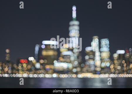 Verschwommen New York City Skyline, abstrakte im städtischen Hintergrund, Farbe getonte Bild, USA. Stockfoto