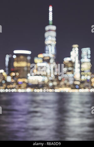 Verschwommen New York City Skyline, abstrakte im städtischen Hintergrund, Farbe getonte Bild, USA. Stockfoto