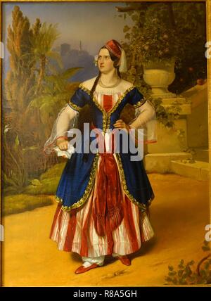 Caroline Fischer-Achten als Constanze in Entführung aus dem Serail von Mozart, von A.Barthel, 1800-1850, Öl auf Leinwand - Stockfoto