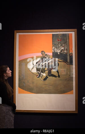 Bonhams London UK. 14. Dezember 2018. Bonhams druckt und vielfachen Verkauf vor Weihnachten, am 18. Dezember. Bild: Étude pour une Corrida von Francis Bacon (1909-1992). Schätzung: £ 30,000-50,000. Credit: Amer ghazzal/Alamy leben Nachrichten Stockfoto