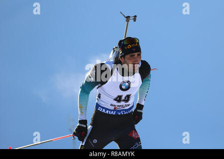 Biathlonzentrum, Hochfilzen, Österreich. 14 Dez, 2018. IBU Biathlon Weltcup Hochfilzen; Martin Fourcade (FRA) Credit: Aktion plus Sport/Alamy leben Nachrichten Stockfoto