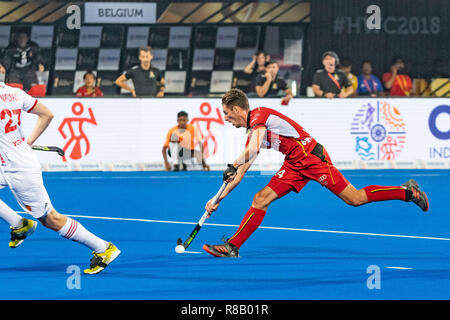 Bhubaneswar, Indien. 15. Dezember, 2018. Odisha's Hockey Männer Wm Bhubaneswar 2018. Veranstaltungsort: Kalinga Stadion. Antoine Kina während des Spiels England Belgien vs. Credit: Pro Schüsse/Alamy leben Nachrichten Stockfoto