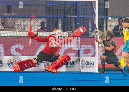 Bhubaneswar, Indien. 15. Dezember, 2018. Odisha's Hockey Männer Wm Bhubaneswar 2018. Veranstaltungsort: Kalinga Stadion. Pirmin Blaak während das Spiel Australien gegen Niederlande. Credit: Pro Schüsse/Alamy leben Nachrichten Stockfoto