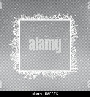Schneeflocken frame square Vorlage Stock Vektor
