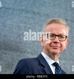 Michael Gove MP (Con: Surrey Heath) auf College Green, Westminster, die Vertrauensabstimmung in Theresa's kann die Führung der Konservativen P zu diskutieren Stockfoto